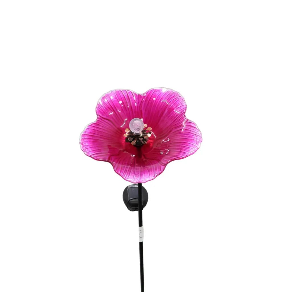 Glass Flower Solar Stake