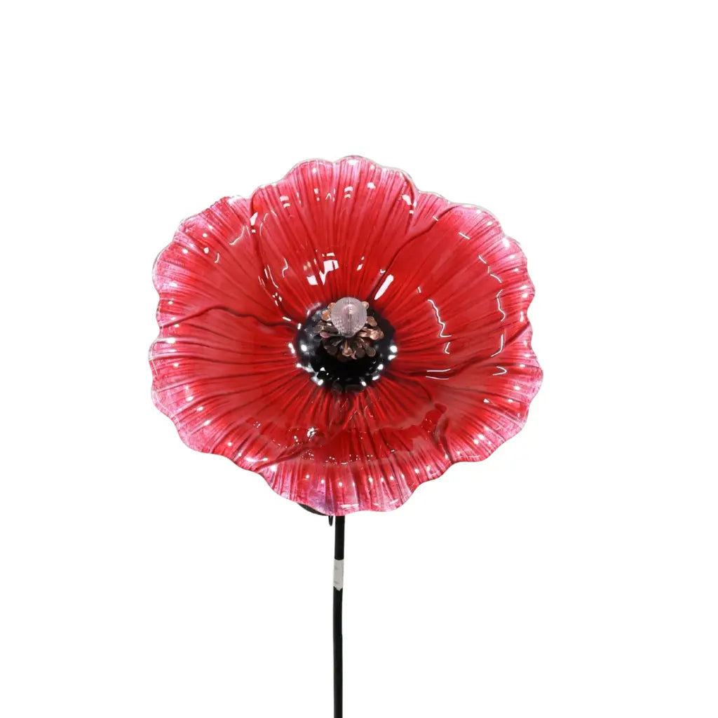 Glass Flower Solar Stake