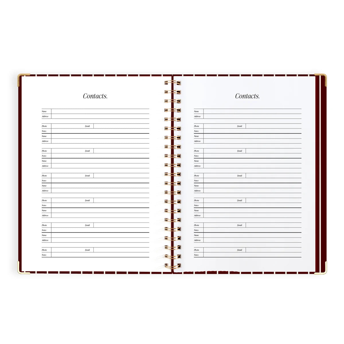 2027 A4 Academic Vertical Planner | Merlot Pinstripe