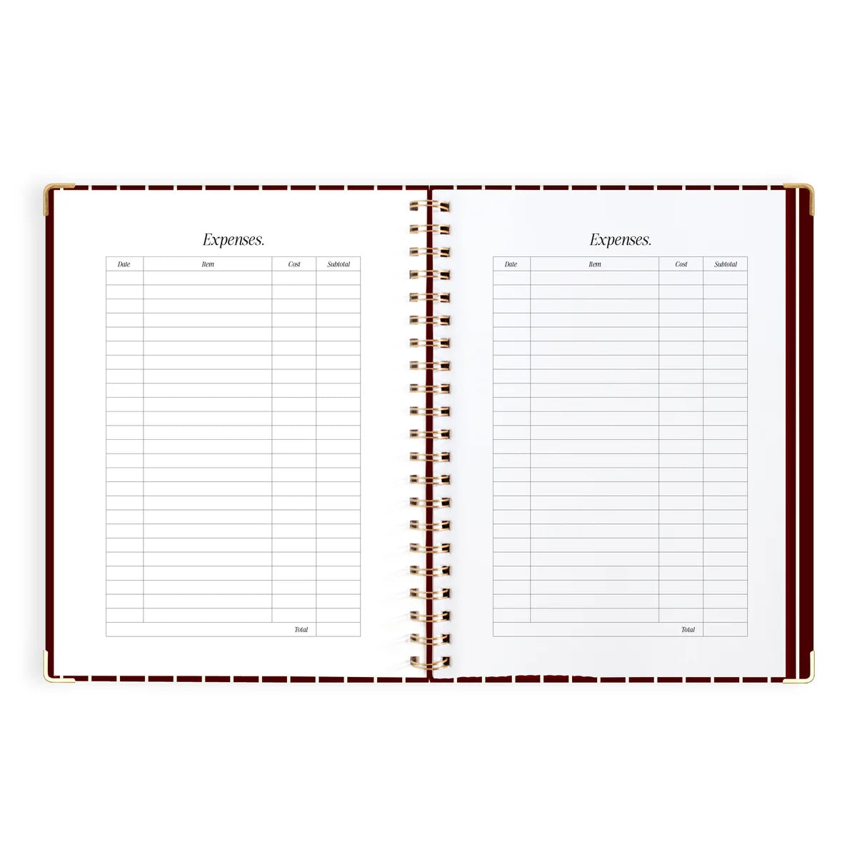 2027 A4 Academic Vertical Planner | Merlot Pinstripe
