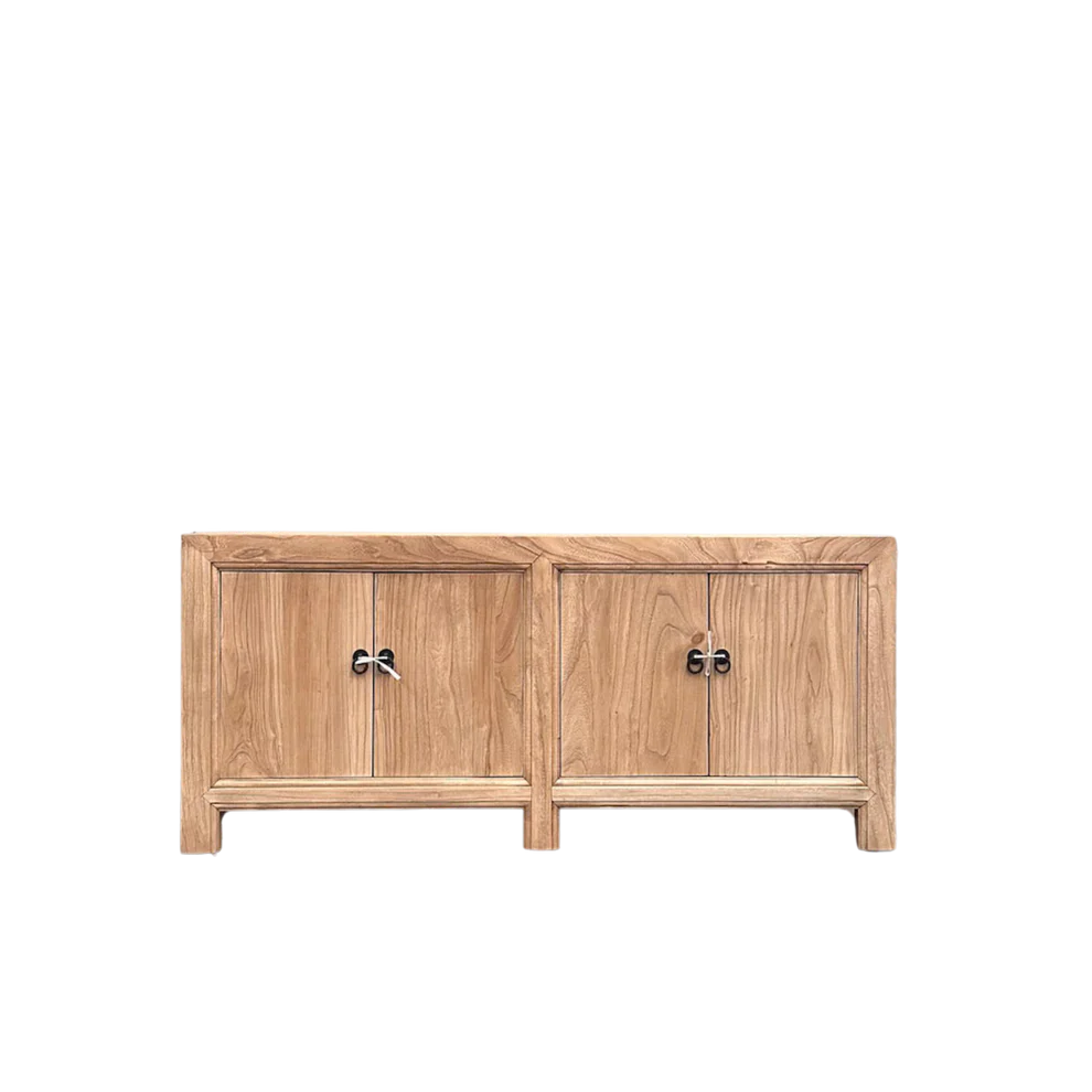 Elm 4 Door Low Natural Cabinet