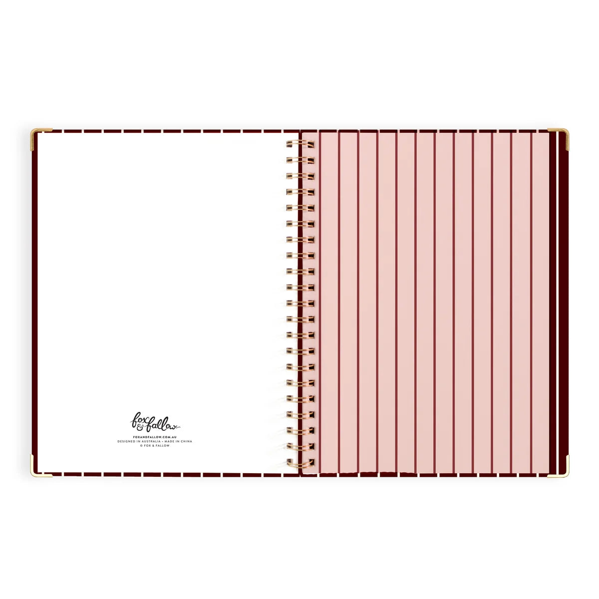 2027 A4 Academic Vertical Planner | Merlot Pinstripe
