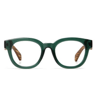 Alive Bottle Green l Wooden Blue Light Magnifying Reader
