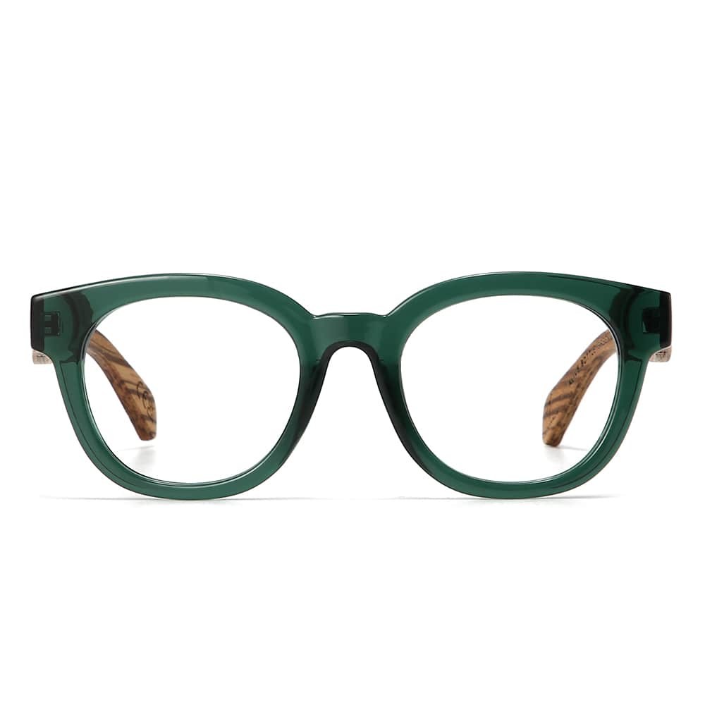 Alive Bottle Green l Wooden Blue Light Magnifying Reader