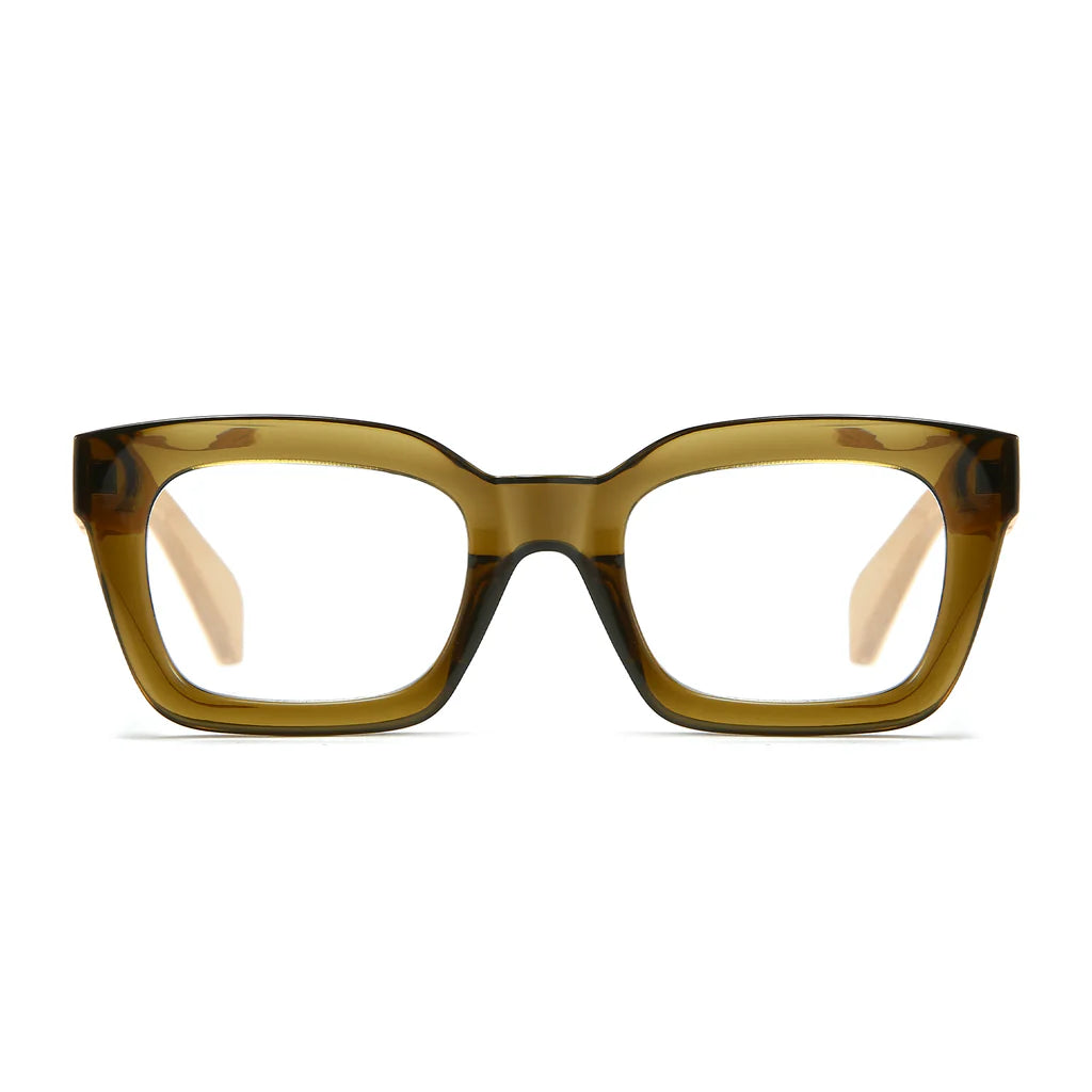 Zahra Khaki l Wooden Blue Light Magnifying Reader