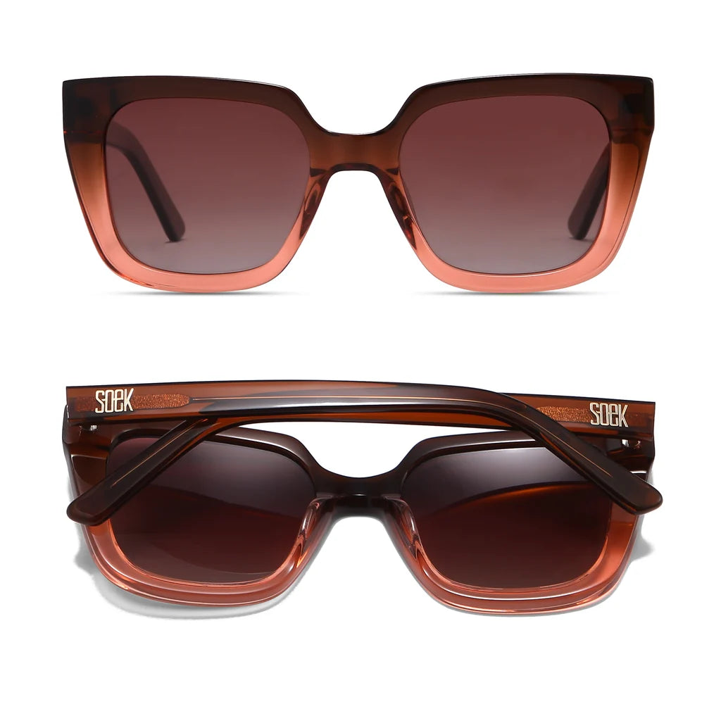 Harper Ombre Brown l Bio Acetate Sunglasses l Brown Graduated Polarised Lens