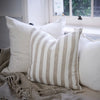 Santi Linen Cushion | White/Natural Stripe