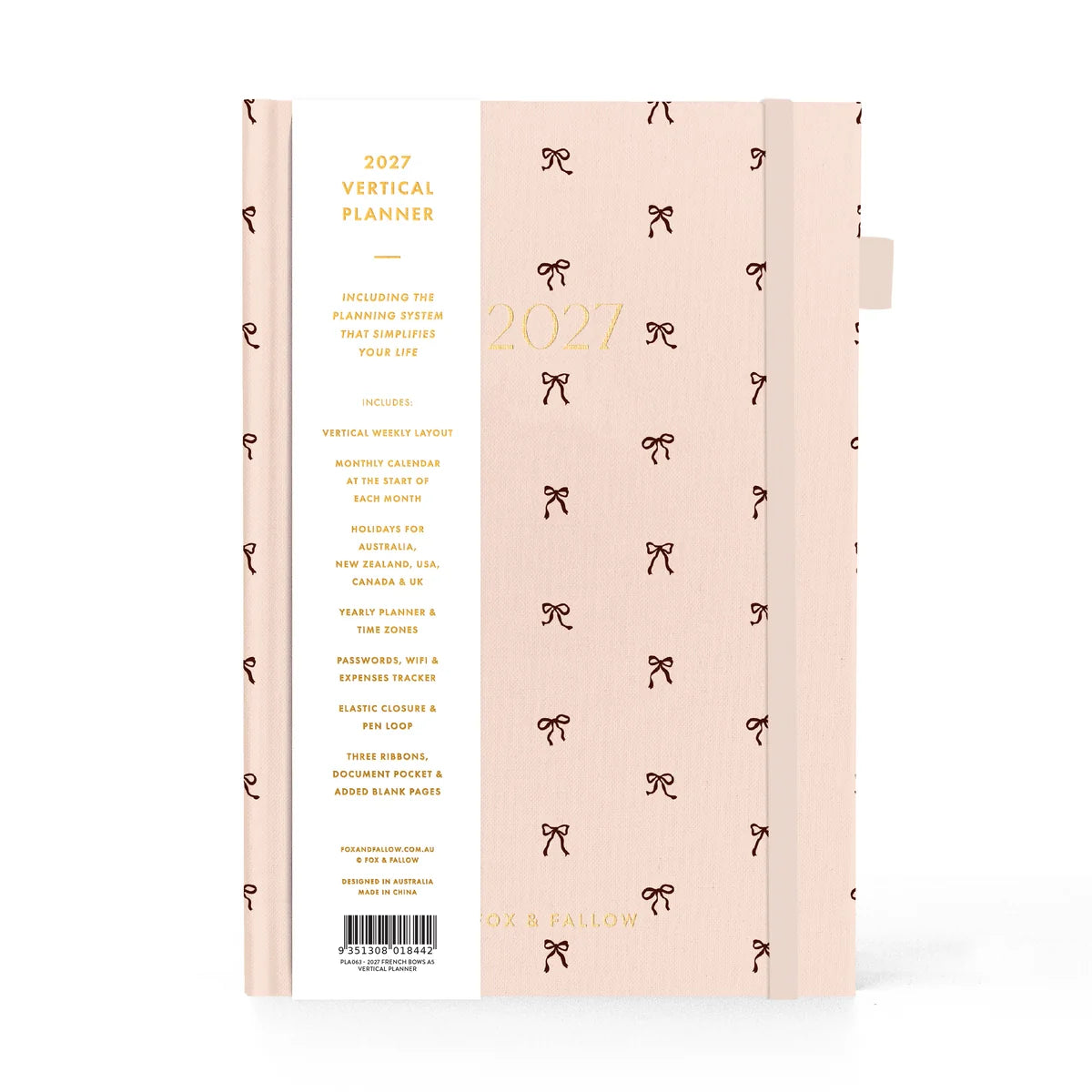 2027 A5 Vertical Planner | French Bows