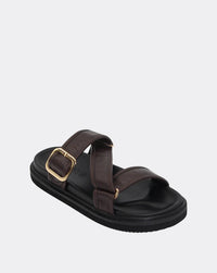 Maria Leather Slide | Choc