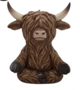 Resin Yoga Highland Cow