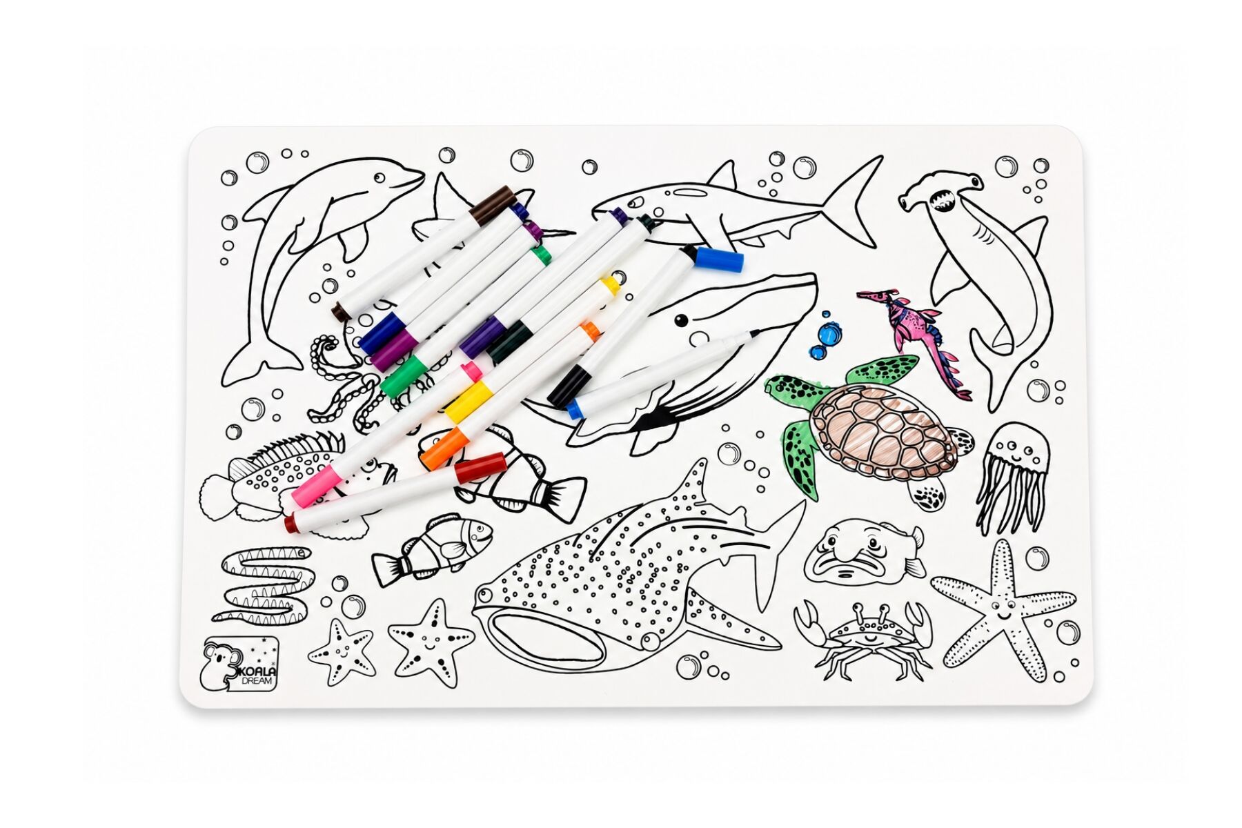 Reusable Silicone Drawing Mat | Sea Animals