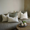 Marina Cushion | White w' Pistachio Stripe