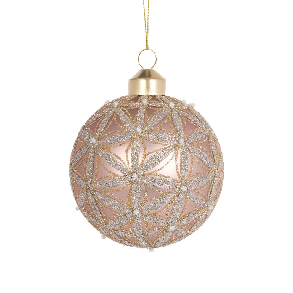 Champagne Beige Floret Bauble