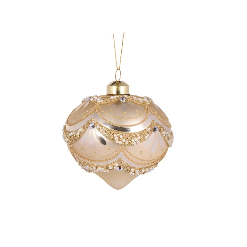 Gold Embellished Scallop Onion Bauble