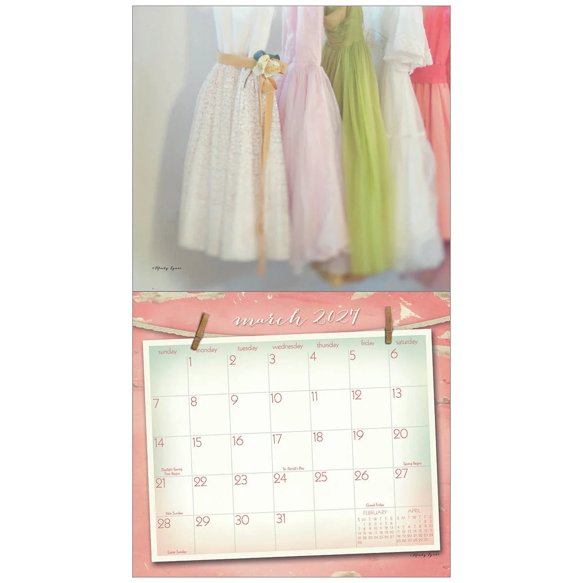 Vintage Pink 2027 | Wall Calendar