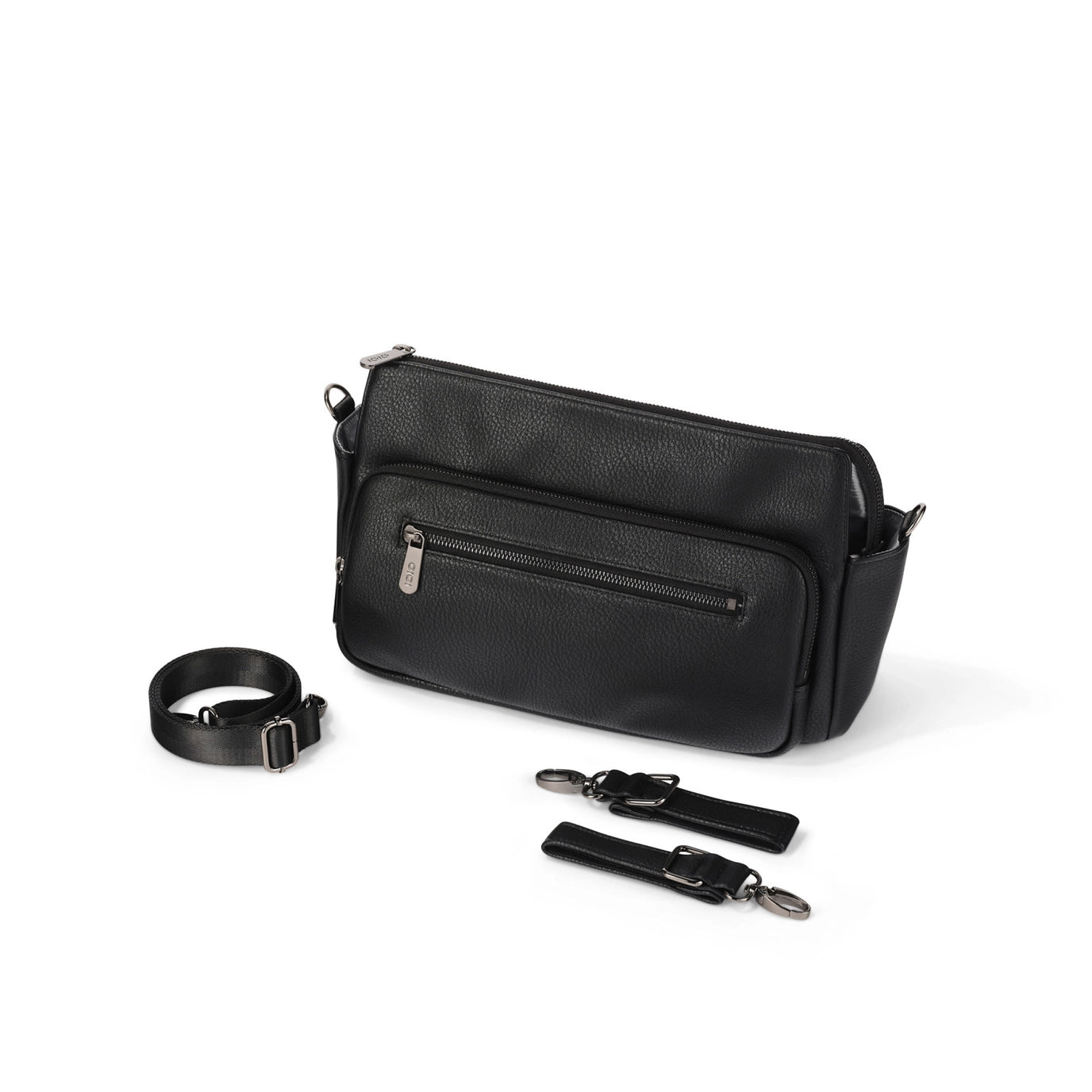 Multitasker Pram Caddy 2.0 | Black Vegan Leather