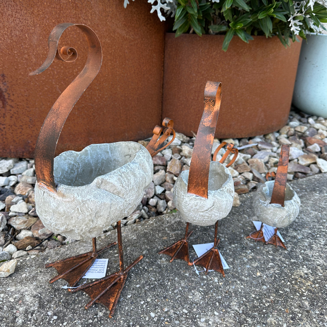 Rustic Duck Planters