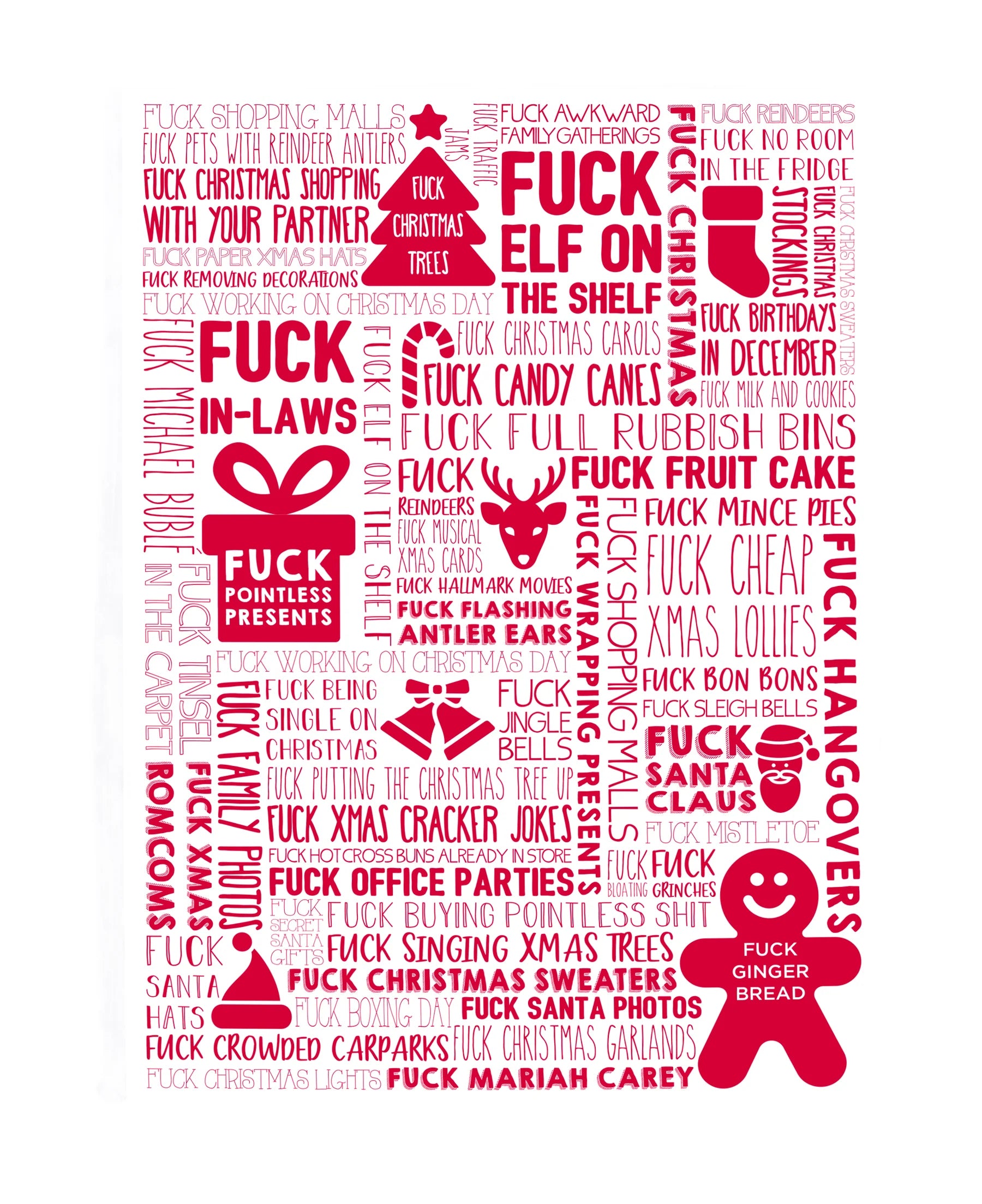 Tea Towel | F Word Xmas Red