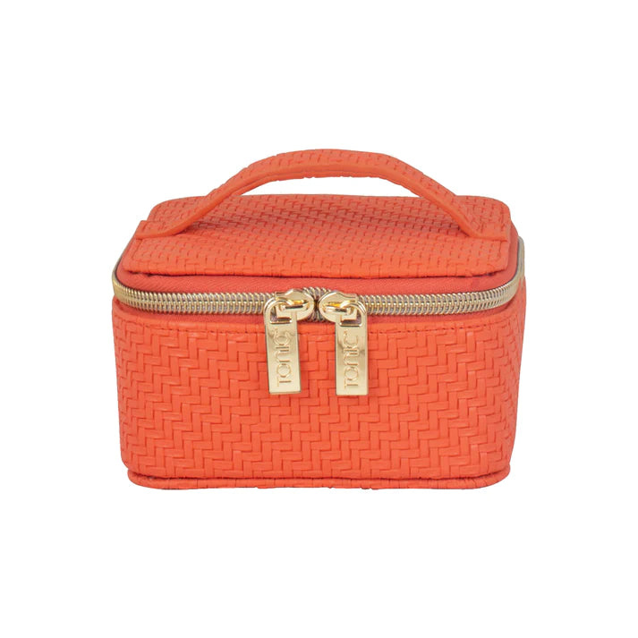 Herringbone Cosmetic Bag Collection | Tangerine