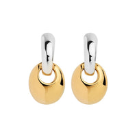 Pebble Drop Two-Tone Bead Stud Earring