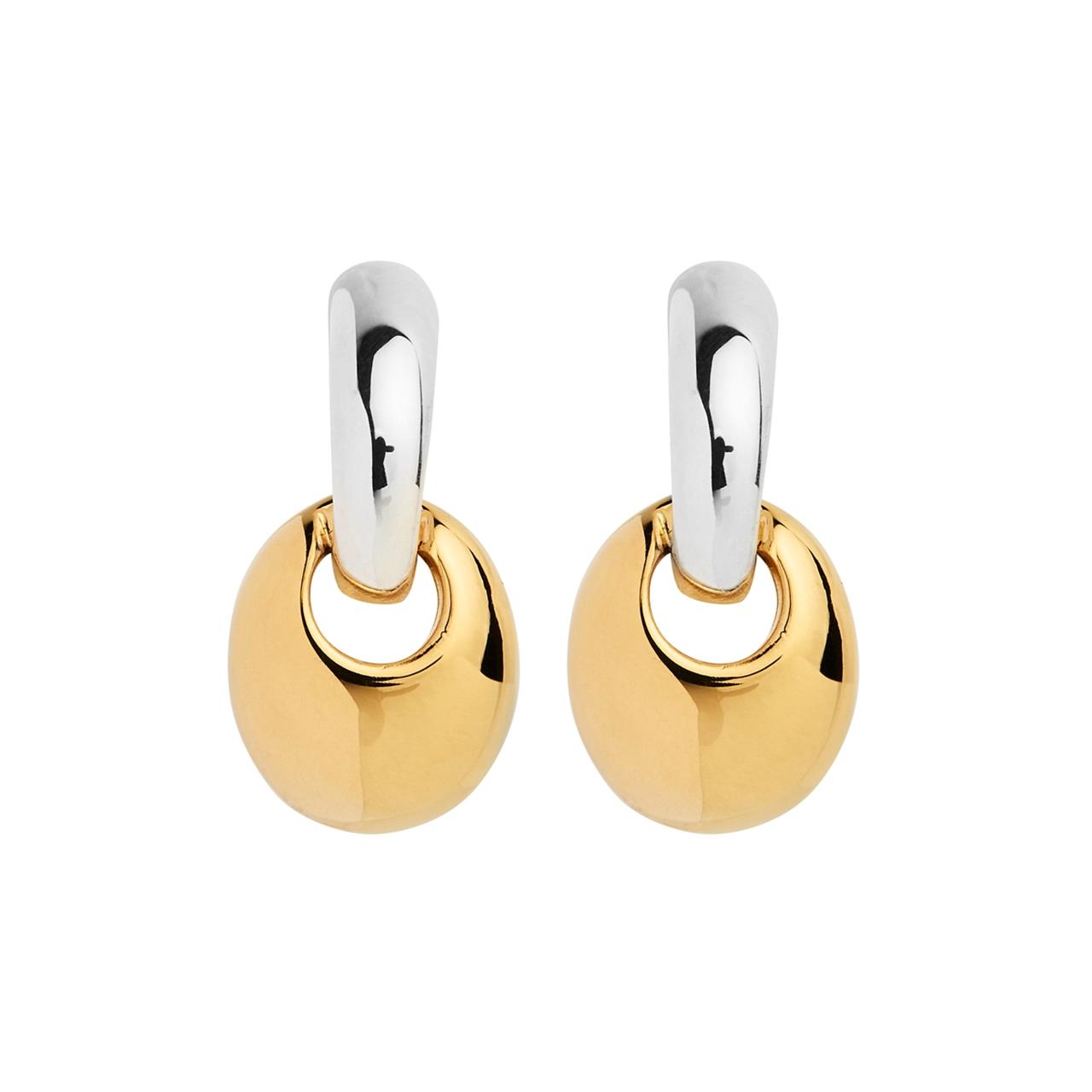 Pebble Drop Two-Tone Bead Stud Earring