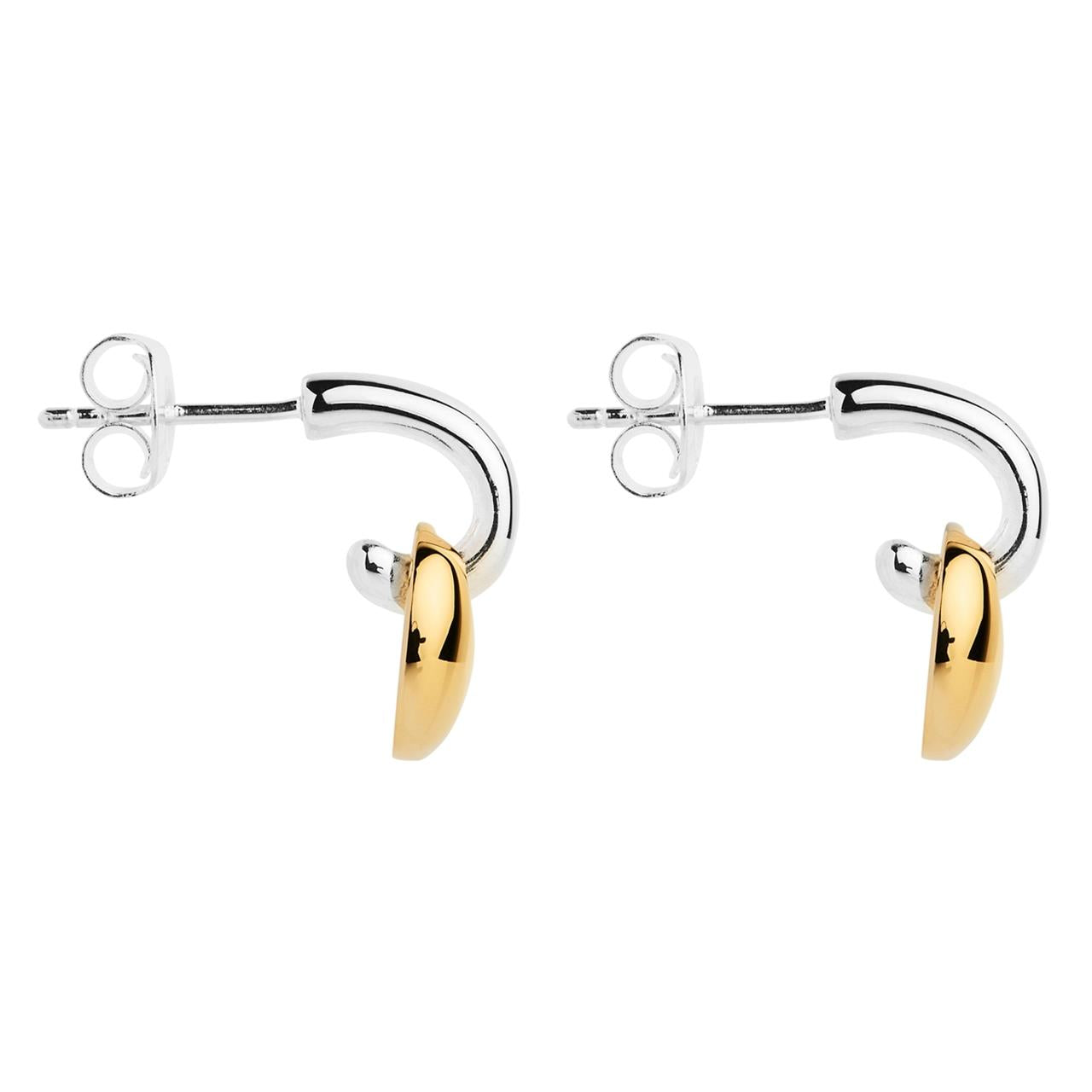 Pebble Drop Two-Tone Bead Stud Earring