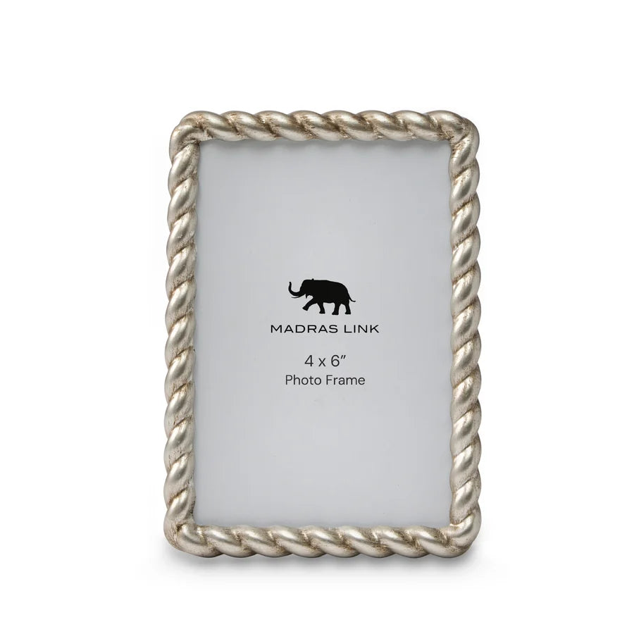 Antique Silver Rope Photo Frame