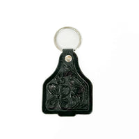 Tooling Leather Cattle Tag Keyring