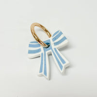 Stripey Bow Resin Keyrings