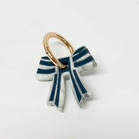 Stripey Bow Resin Keyrings