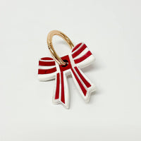 Stripey Bow Resin Keyrings