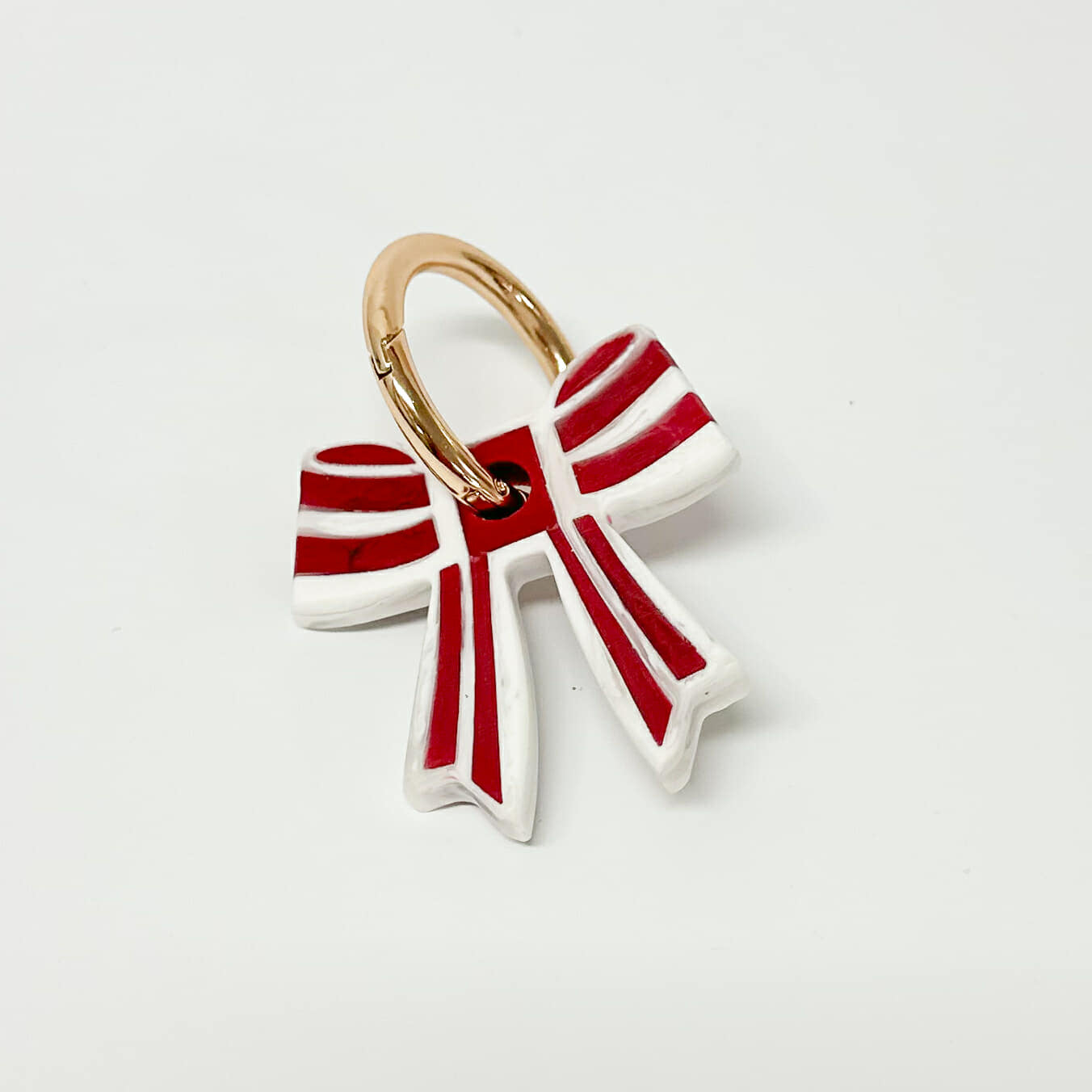 Stripey Bow Resin Keyrings