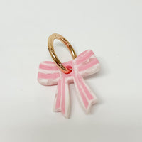 Stripey Bow Resin Keyrings