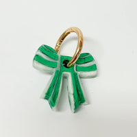 Stripey Bow Resin Keyrings