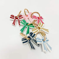 Stripey Bow Resin Keyrings