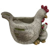 Chicken with Chick Planter w/ Hole & Plug