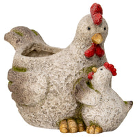 Chicken with Chick Planter w/ Hole & Plug