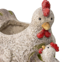 Chicken with Chick Planter w/ Hole & Plug