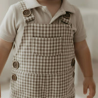 Baby Boys Roy Dungaree | Brown Gingham