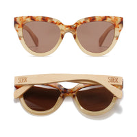 Flutter Desert Tort Sunglasses l Brown Lens l White Maple Arms