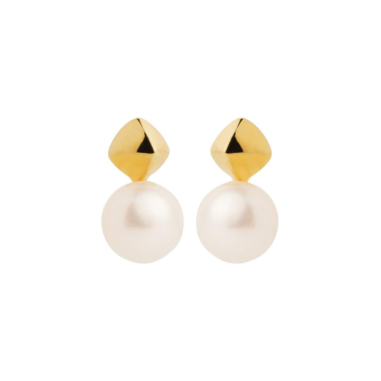 Mirage Yellow Gold Pearl Earring
