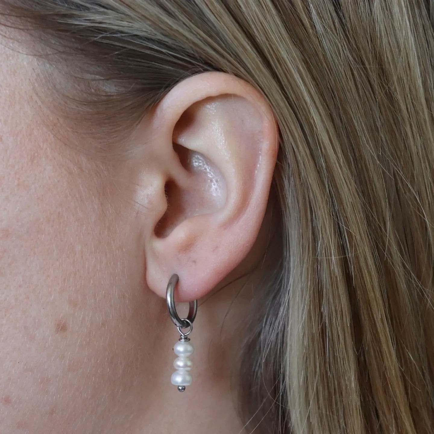Mallow Stack Earrings | Silver Stainless Steel