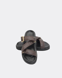 Maria Leather Slide | Choc