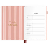 2027 A5 Horizontal Planner | Rosé Pinstripe