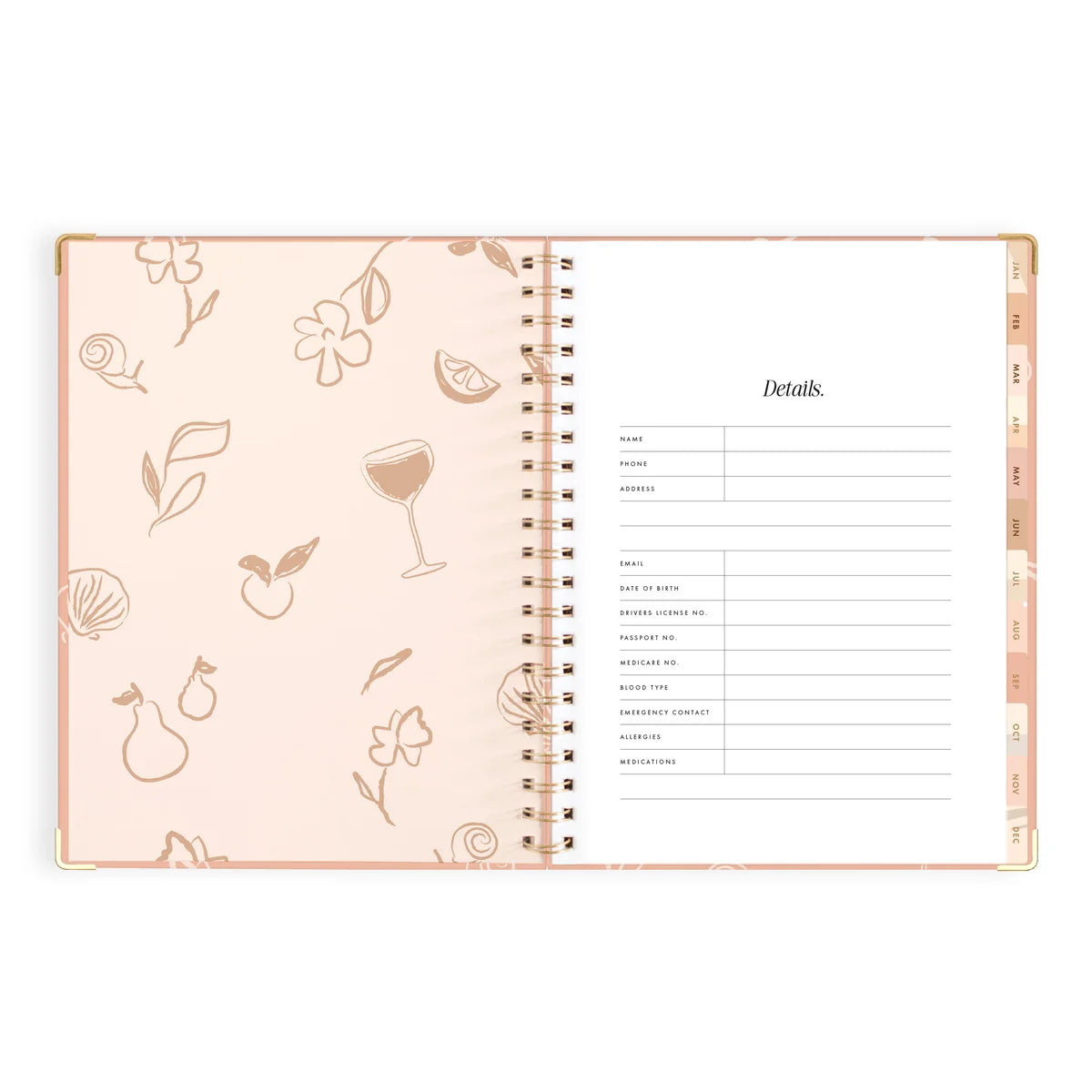 2027 A4 Academic Vertical Planner | Amalfi Peach
