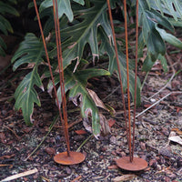 Trio Bulrush Rust Garden Stake