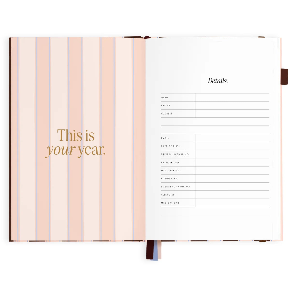 2027 A5 Academic Vertical Planner | Chocolate Stripe