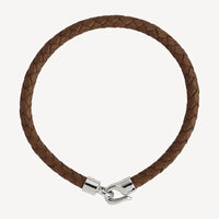 The Mariner Men’s Plaited Leather and Steel Bracelet | Tan