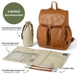 Signature Nappy Backpack | Tan Vegan Leather