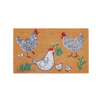 Chickens Doormat Black & White
